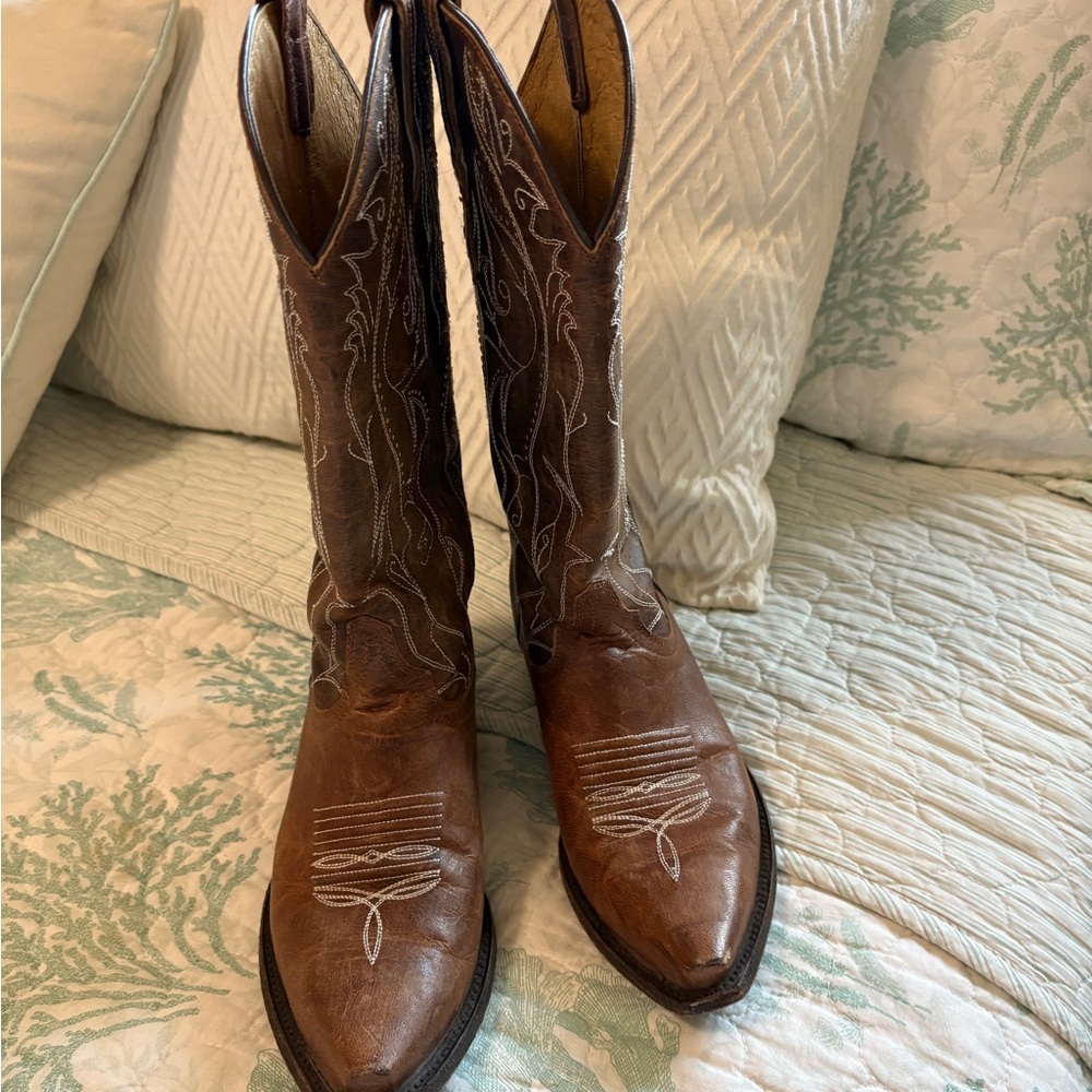 Brown Leather Cowboy Boots
